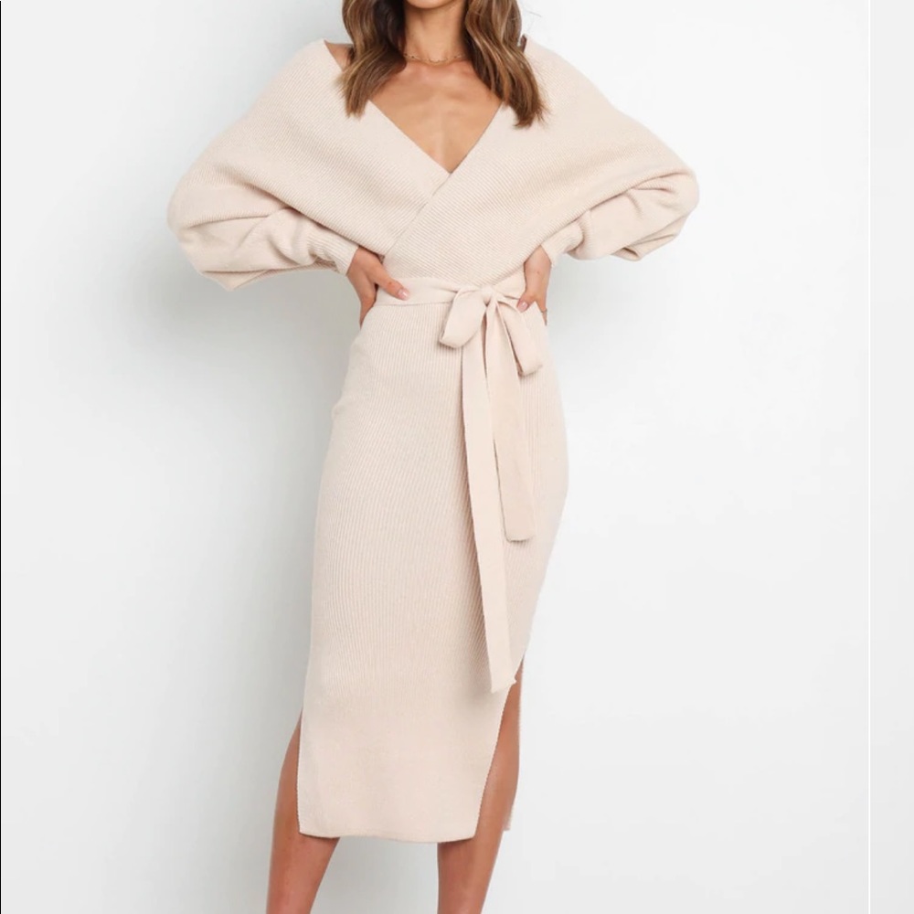 Petal and Pup Cream Sweater Dress